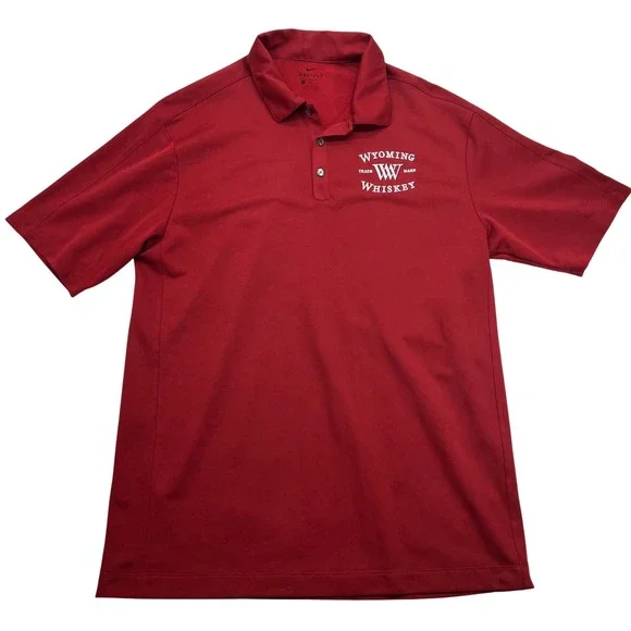 Wyoming Whiskey Nike Mens XL Dri-FIT Polo Shirt Red Golf Performance - Picture 2 of 8